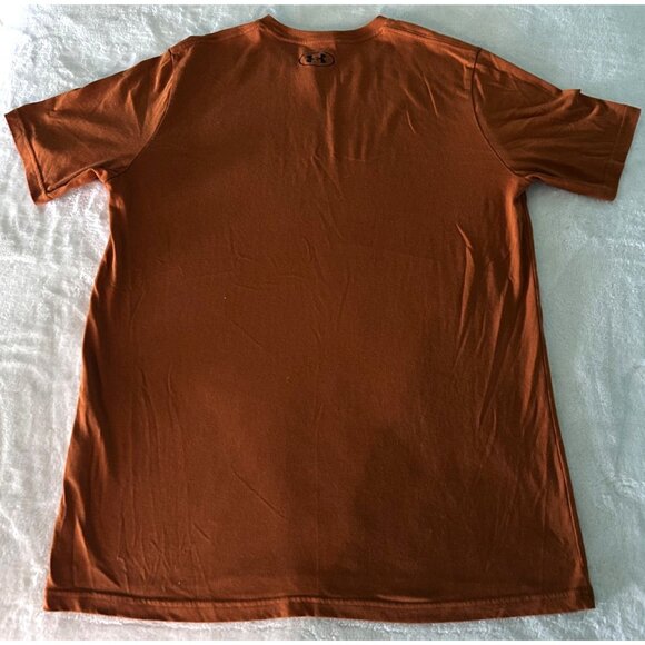 Under Armour Loose Fit Mens T-Shirt Medium Burnt Orange Crew Neck Athletic Tee - Picture 3 of 3
